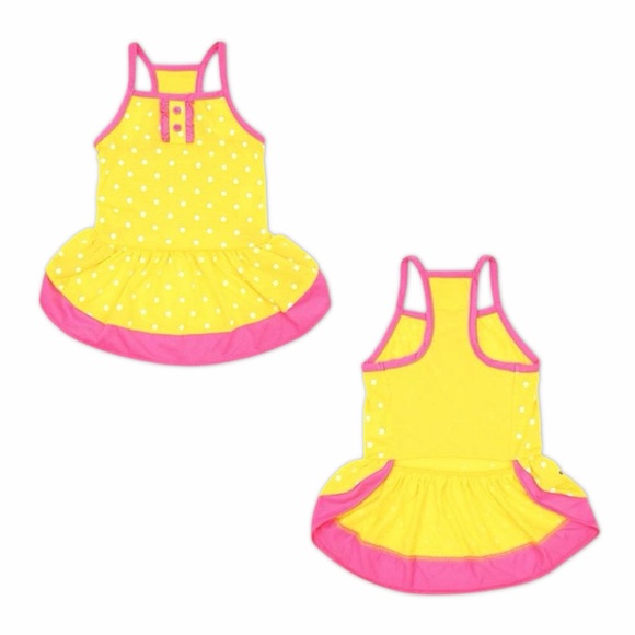 NWT Vibrant Life Yellow Polka Dot Dog Dress - Picture 12 of 12